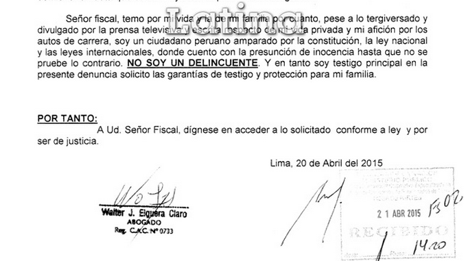 Post Gerald Oropeza Falsifico Firma Y Sello De Abogado En La Carta Que Envio A La Fiscalia